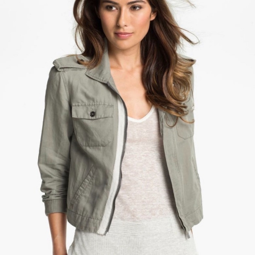 Two By Vince Camuto | Linen Cropped Utility Jacket